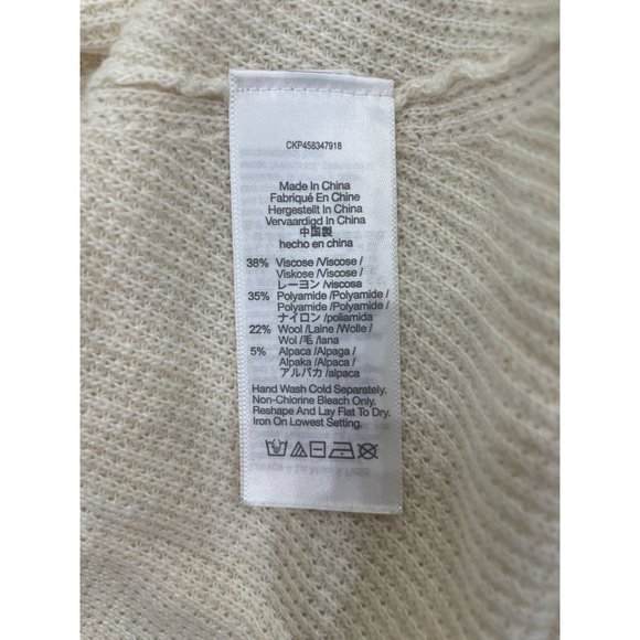 Madewell Asherton Waffle Henley Sweater Antique Cream Women's Size XXS - Picture 9 of 10